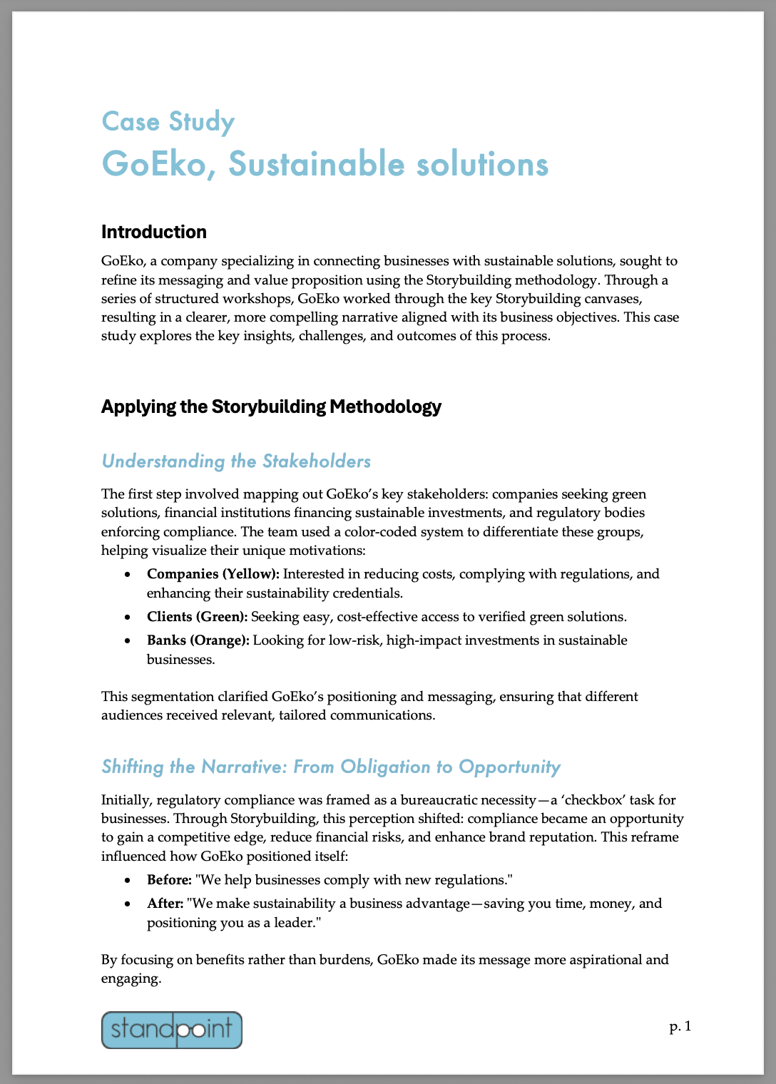 The GoEko case study